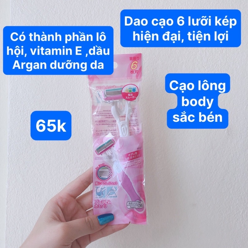 (Sale) Dao cạo lông body, chân ,tay 6 lưỡi kép Dorco Nội địa Nhật Bản