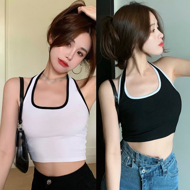 Áo thể thao không tay hở vai dáng ôm thời trang mùa hè dành cho nữ