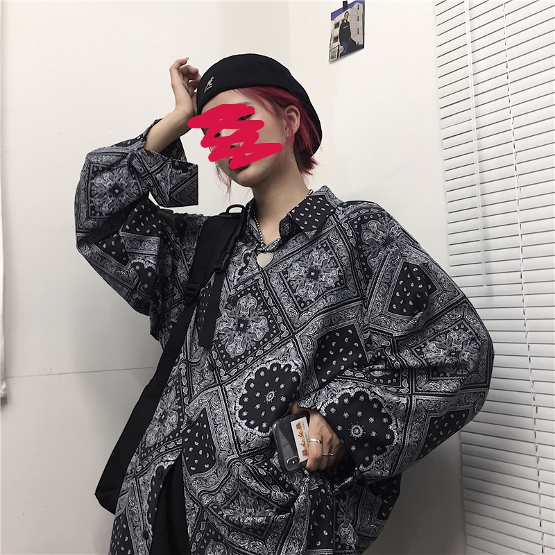 Áo sơ mi tay dài cổ V thời trang retro cho nam