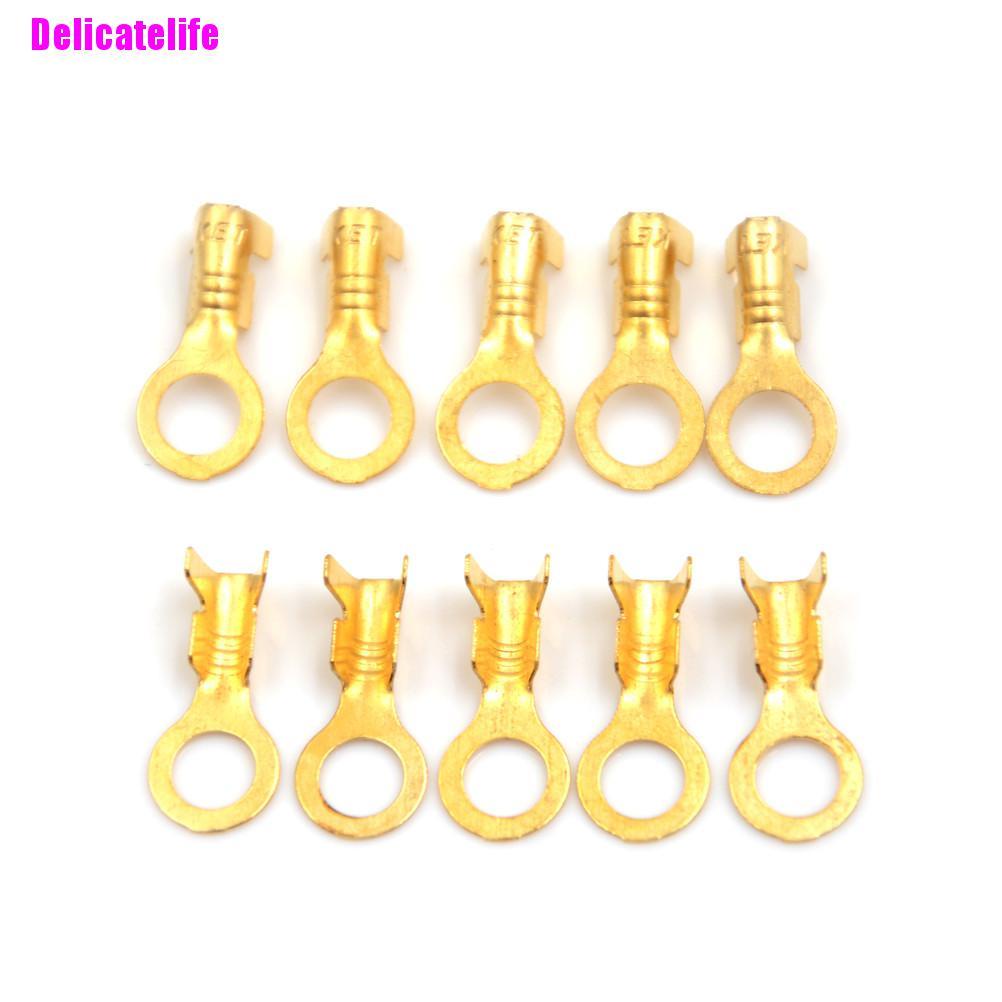 100 Đầu Nối Dây Điện Bằng Đồng Thau Mạ Vàng 5.2mm