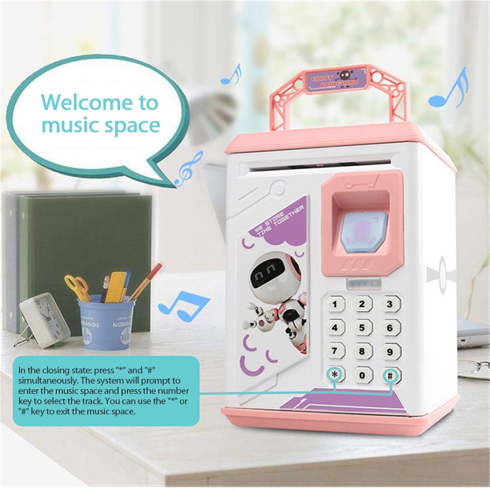 Hộp Đựng Tiền Tiết Kiệm Cảm Ứng Vân Tay Tự Động Hoạt Hình ATM Dành Cho Trẻ Em