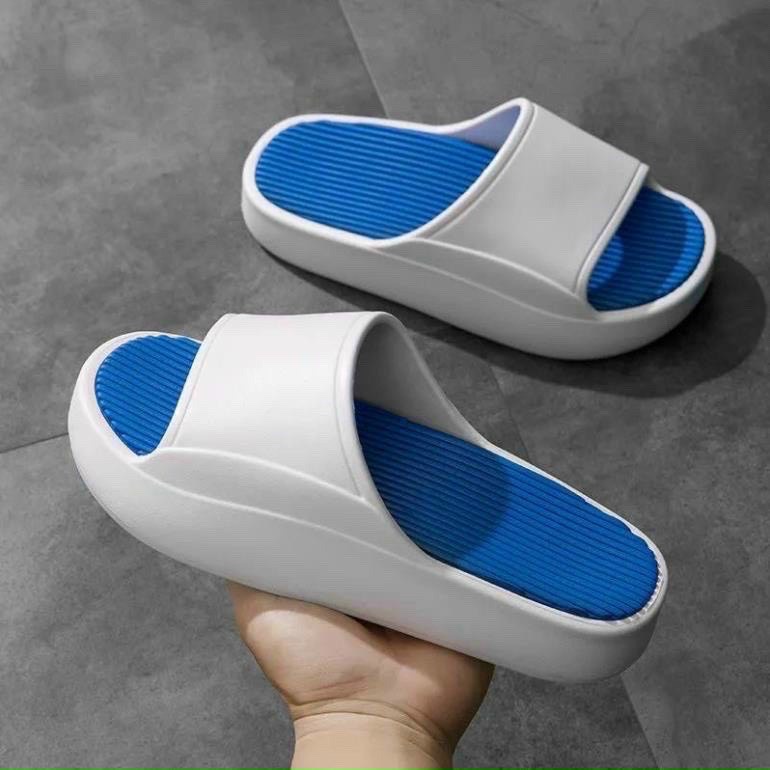 Dép bánh mì SUDI SHOES LE020-AGI xanh đen xanh trắng đen trắng siêu êm hot trend 2 màu trắng đen