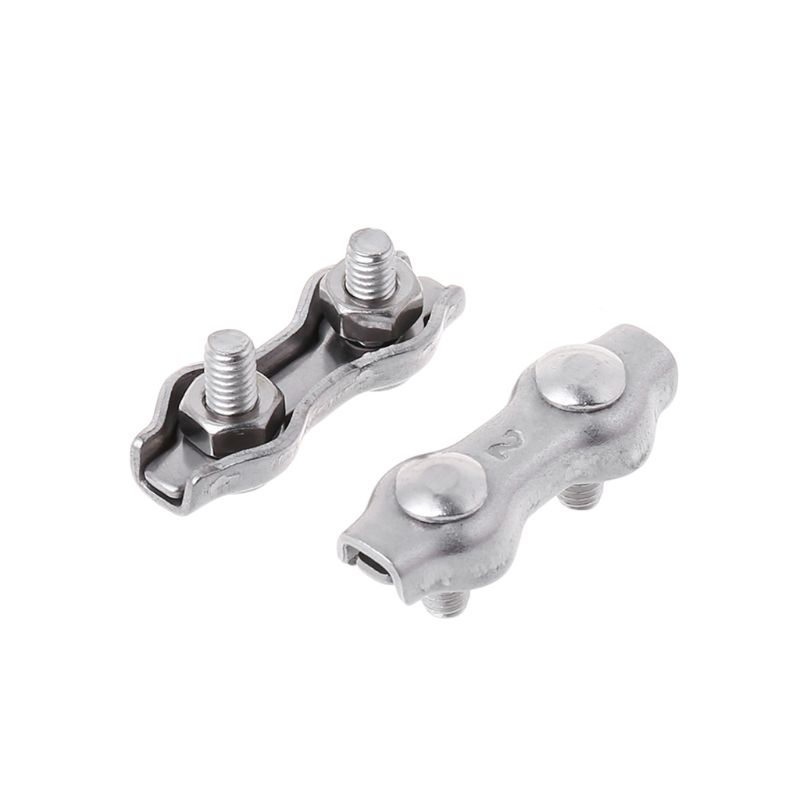Bộ 2 Kẹp Dây Cáp Bằng Thép Không Gỉ 2mm 3mm