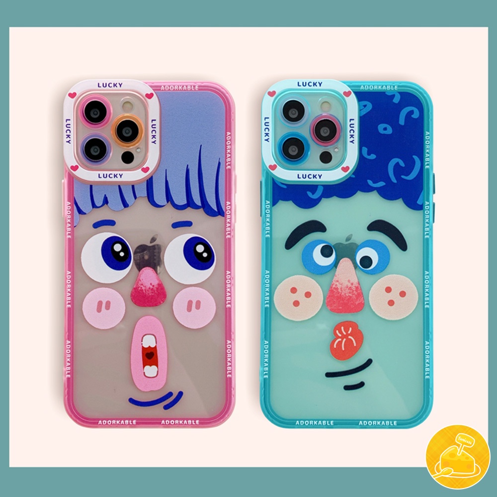 Fluorescent Angel Eyes Colored Button Text Couple Emoji Phone Case for IPhone 12 11 Pro Max X Xs Max XR 8 7 Plus SE All-inclusive Frosted Soft TPU Back Cover