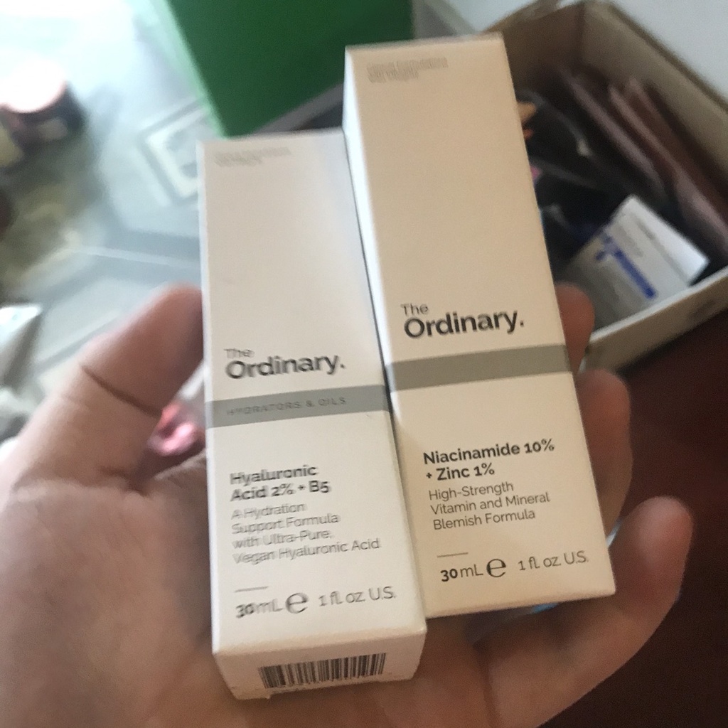 Combo Tinh Chất Ngừa Mụn Thâm The Ordinary Niacinamide 10% + Zinc 1% Và Hyaluronic Acid 2% + B5-30ml - INTL - SP29