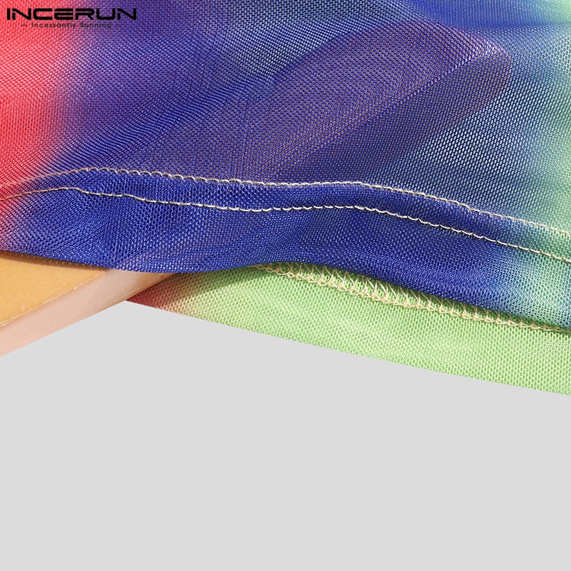 Áo thun INCERUN tay dài cổ tròn in hình hoa cho nam