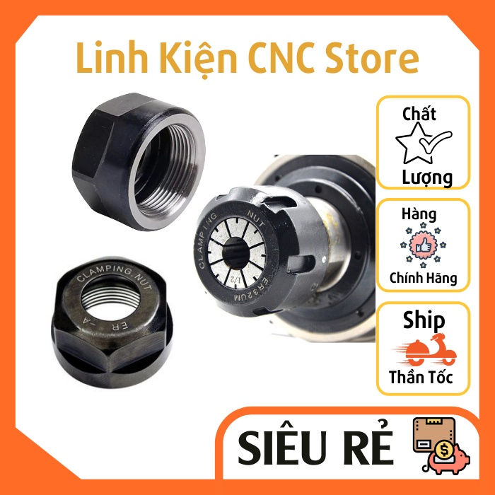 Nut Spindle ( Ốc Củ Đục ) Er11-16-20-25 CNC được làm từ thép nhập khẩu có độ bền cao, chắc chắn