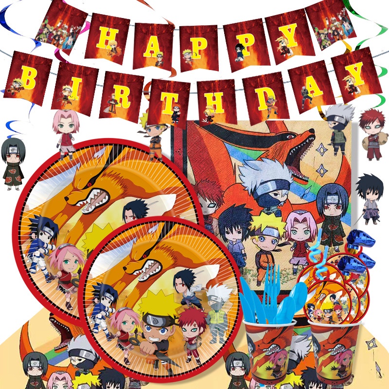 Bộ Bong Bóng Trang Trí Tiệc Sinh Nhật In Hình Naruto Cho Bé