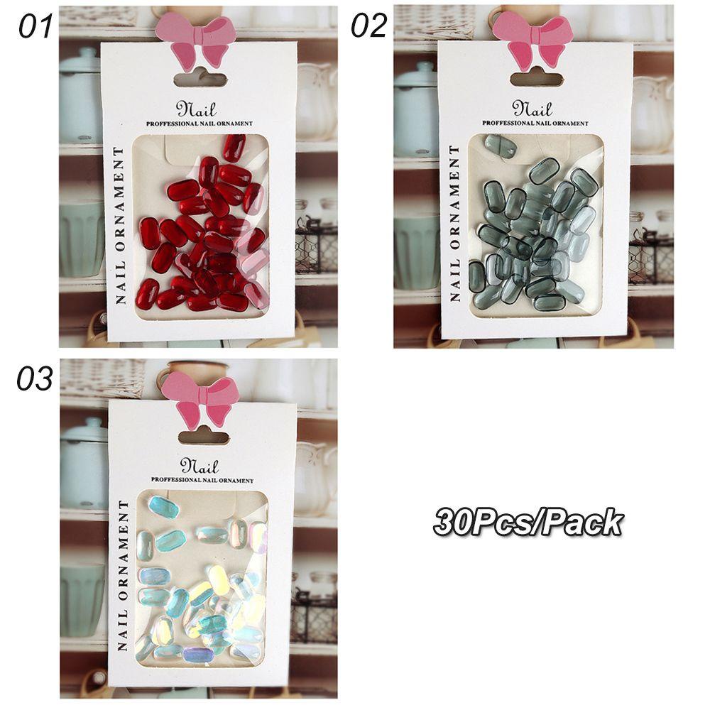 ღOKDEALSღ 30 Pcs/Pack|Transparent Nail Accessories Nail Art Charms Aurora DIY Crafts Red Grey 3D New Resin