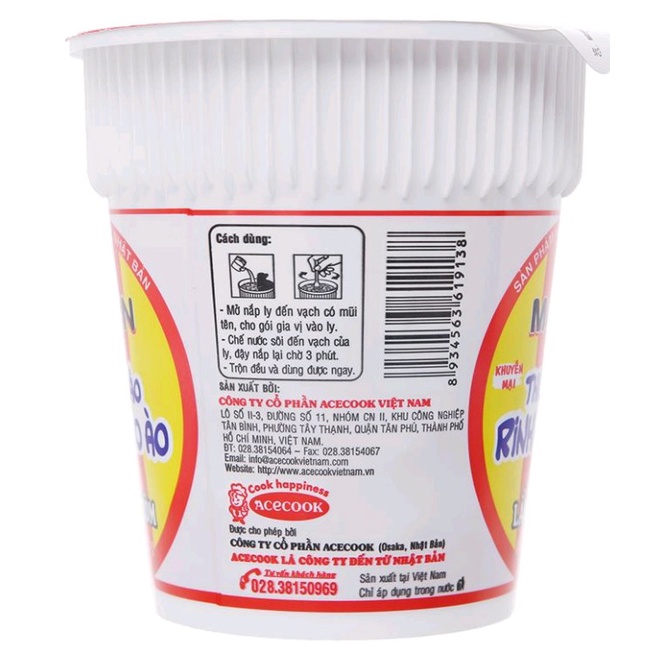 1 ly Mì Modern lẩu Thái tôm ly 65gr