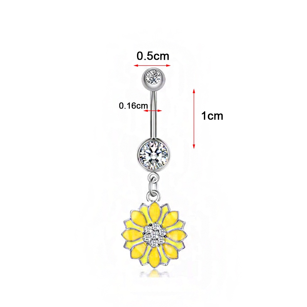 1 Khuyên Rốn Thép Không Gỉ Đính Đá Thời Trang