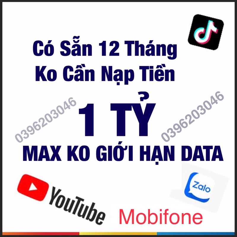 Sim Y60 KO GIỚI HẠN DATA - MAX DATA DUNG LƯỢNG KHỦNG 60K 1 Tháng