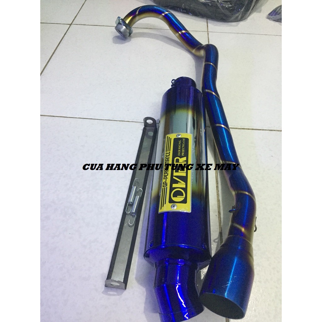 Pô OVER titan kèm cổ titan gắn xe Ex135,Ex150, Winner 150, Winner X, Raider Fi, Satria