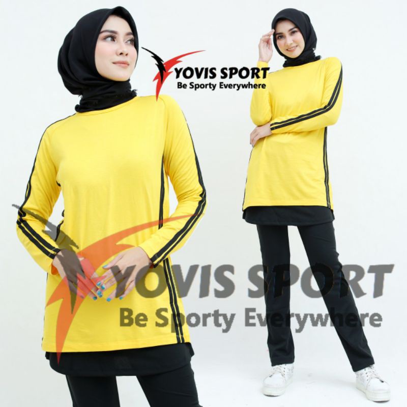 Bộ ÁO + QuầN TậP Thể Thao / Yovis / VáY DàI / Chân VáY MàU Trơn Cho Nữ