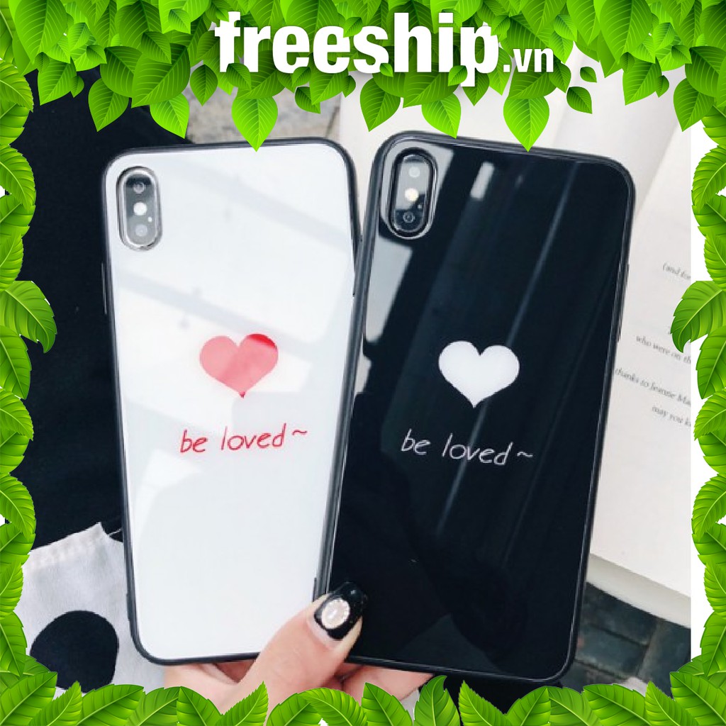 ốp iphone kính cường lực sang trọng be loved cho iphone từ 6 đến 11 pro max 12 13 promax xsmax xs k84