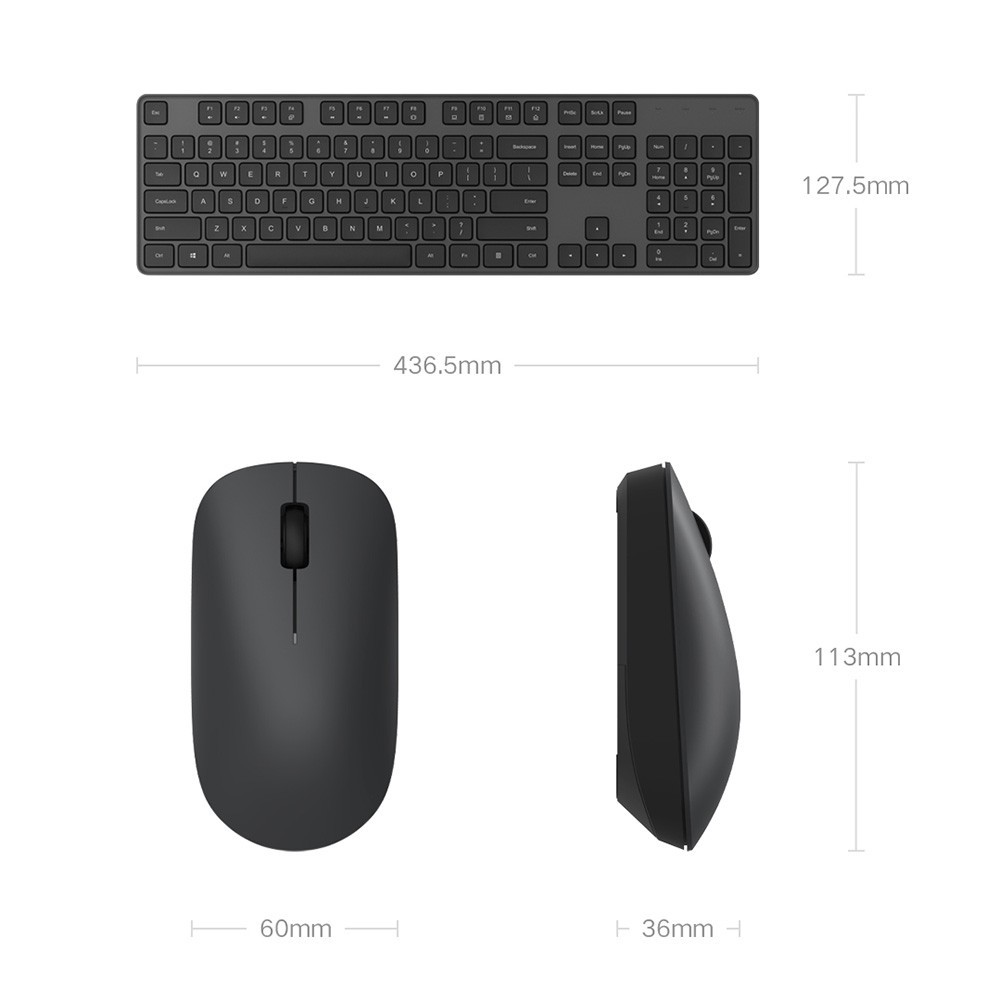 [On Sale] Xiaomi Mijia 2.4G Wireless Keyboard And Mouse Combo Ultra-slim Office Home PC Laptop Accessories