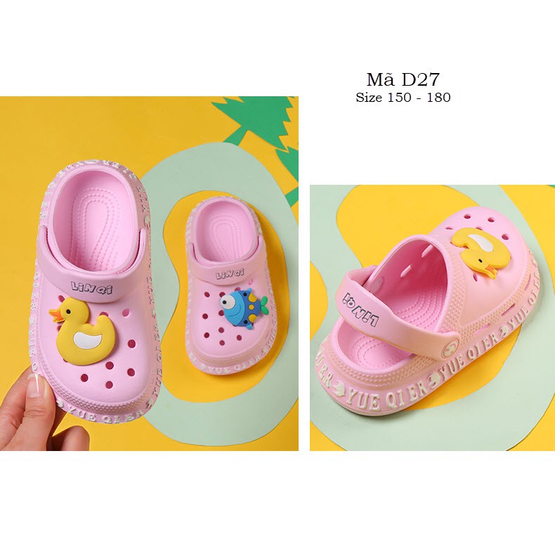 Dép sục bé gái 2 - 5 tuổi siêu nhẹ kháng khuẩn nhanh ráo nước họa tiết đáng yêu D27
