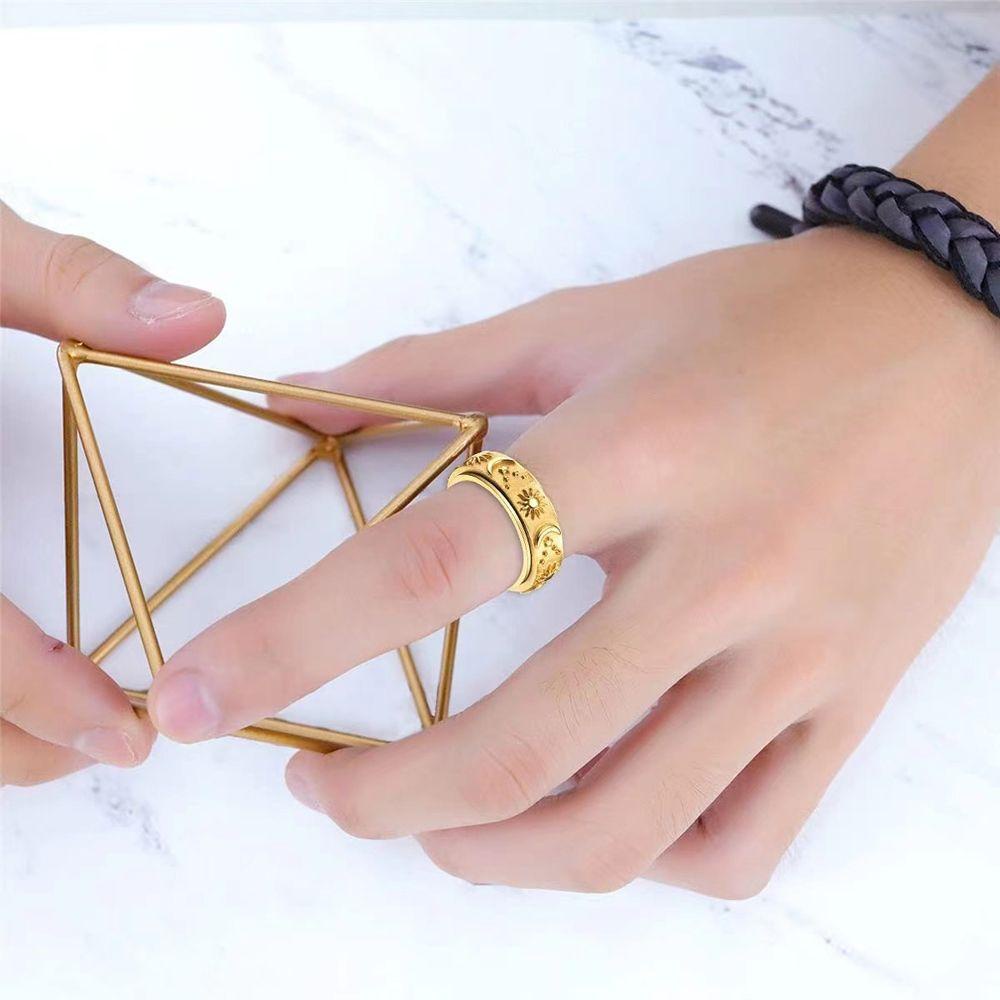 Nhẫn Xoay Bằng Thép Không Gỉ Phong Cách Hàn Quốc Cá Tính