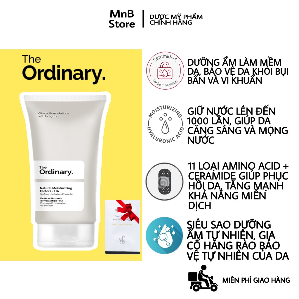 Kem dưỡng ẩm The Ordinary Natural Moisturising Factor + HA làm dịu và phục hồi da - MnB Store