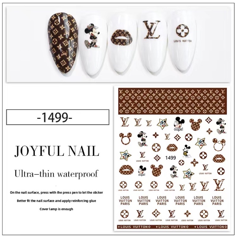 sticker 3d hoạt hinh thương hiệu dán móng tay nail mới