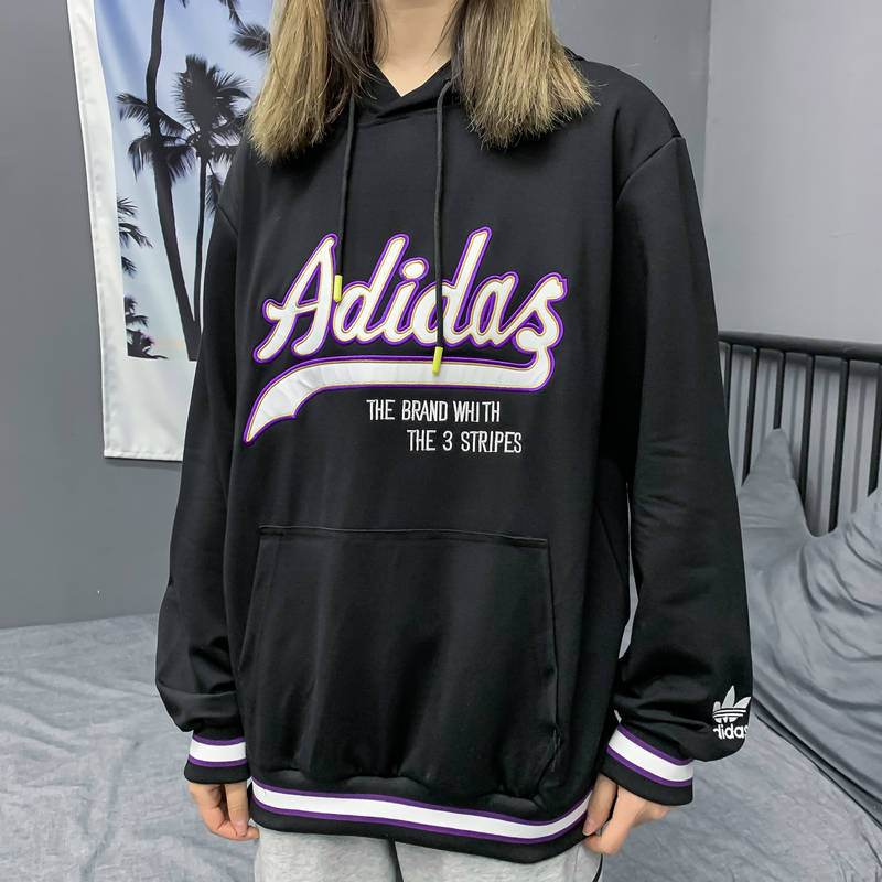 Áo Hoodie Adidas Cotton Tay Dài Dáng Rộng Cho Nam Nữ 350g