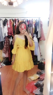 Váy đũi 2 dây hở vai