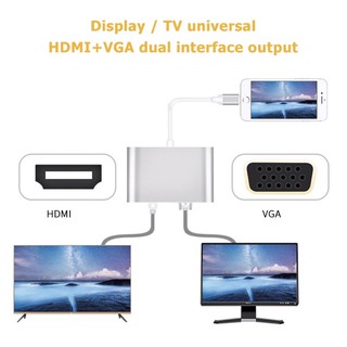 Cáp chuyển đổi Công Lightning ( từ Iphone 7 ) sang HDMI + VGA