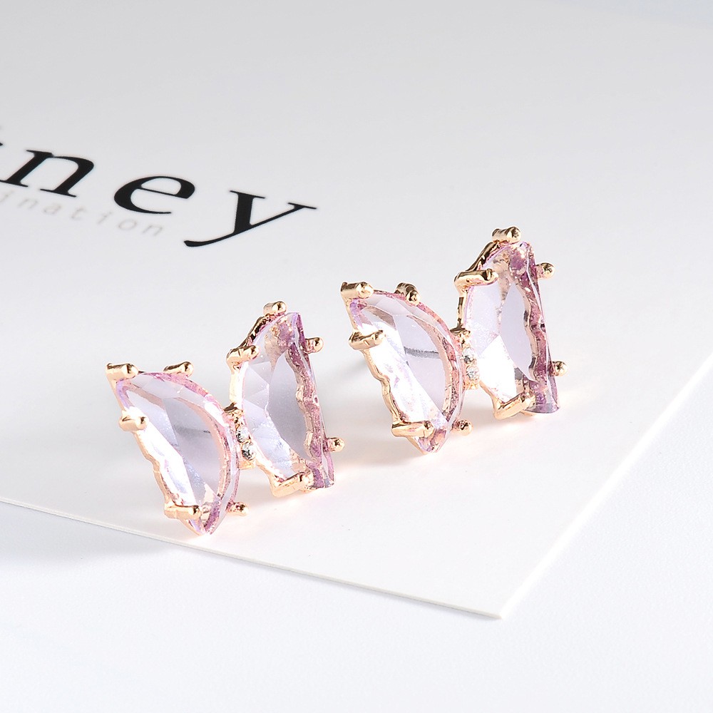 Trendy Korean Style Transparent Butterfly Earrings