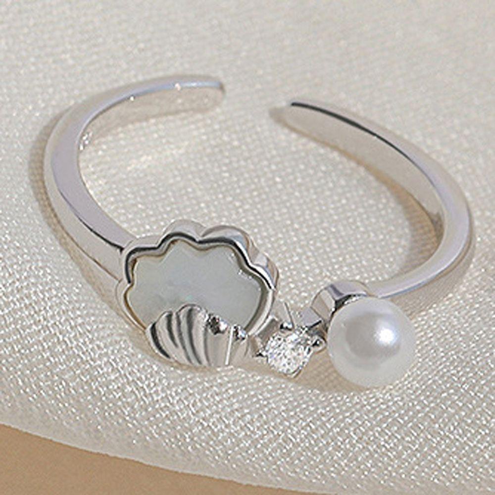Nhẫn Hở Hình Vỏ Sò Đơn Giản Thời Trang Pháp Cổ Điển Cho Nữ