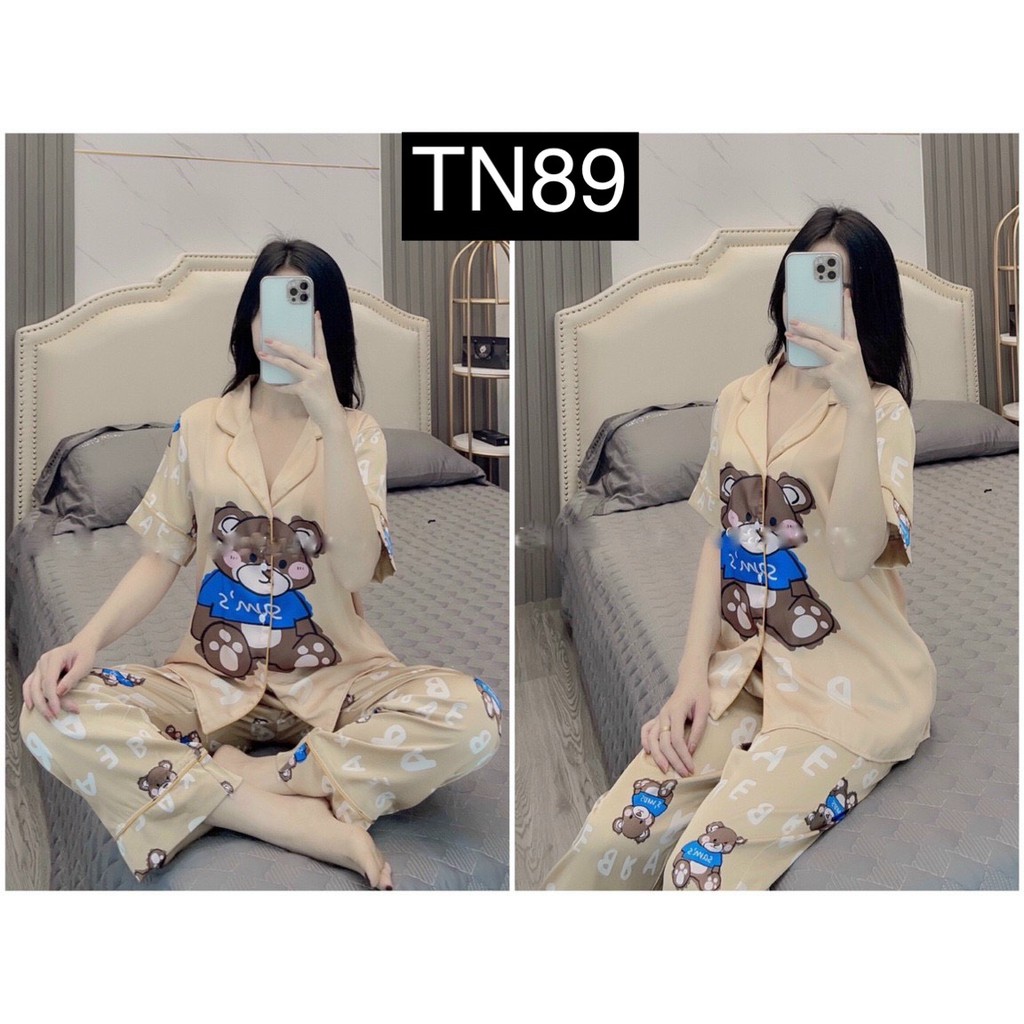 Set bộ ngủ Pizama mặc nhà- Bộ Pijama Nữ Lụa Cao Cấp TNQD Hàng Thiết Kế Độc Lạ Siêu Đẹp-Kèm Hình Thật