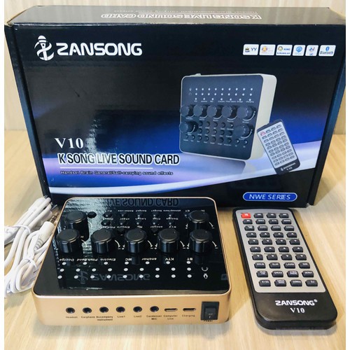 Sound card V10 bluetooth thế hệ mới có điều khiển từ xa