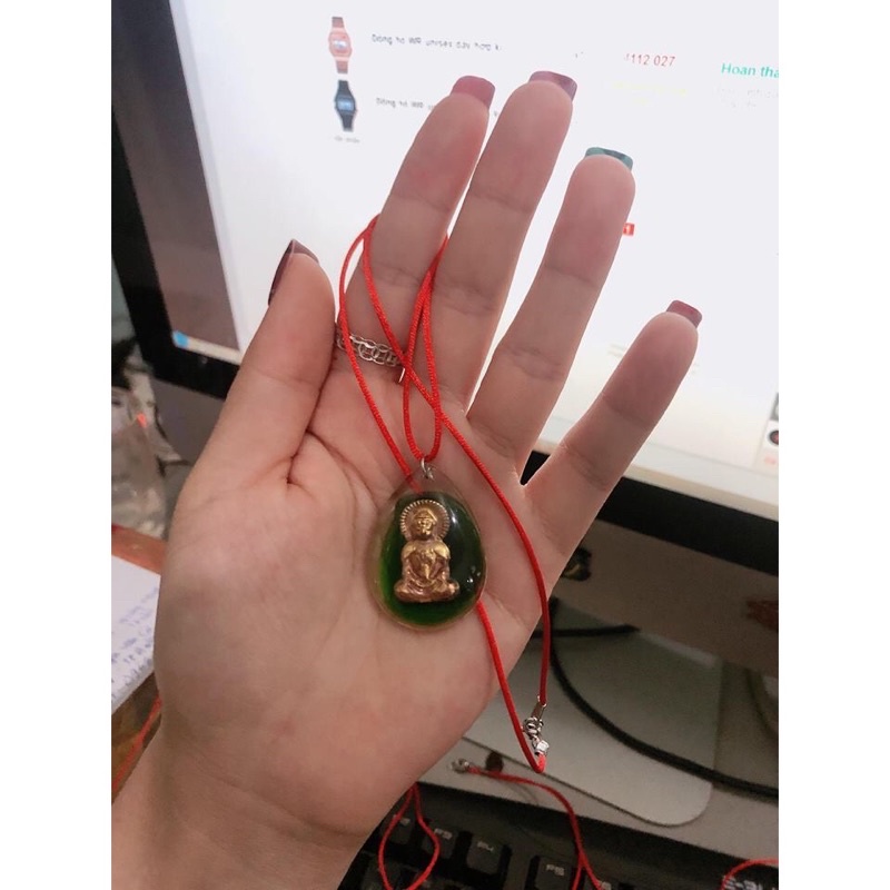 Dây Chuyền Chỉ Đỏ Tượng Phật May Mắn, Bình An