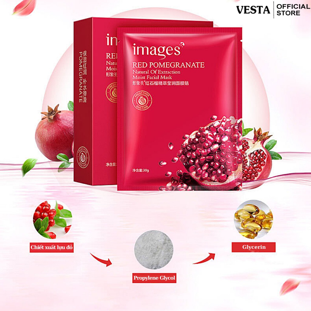 Mặt Nạ 💖𝑭𝒓𝒆𝒆𝒔𝒉𝒊𝒑💖 Mask Giấy Lựu Đỏ Images Dưỡng Ẩm Sáng Da | BigBuy360 - bigbuy360.vn