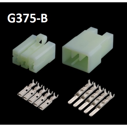G375-Giắc cắm đầu nối ô tô 5 lỗ màu trắng 3mm