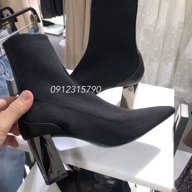 Boot len phối da gót kim loại ZR mẫu mới 2019 . Ảnh thật