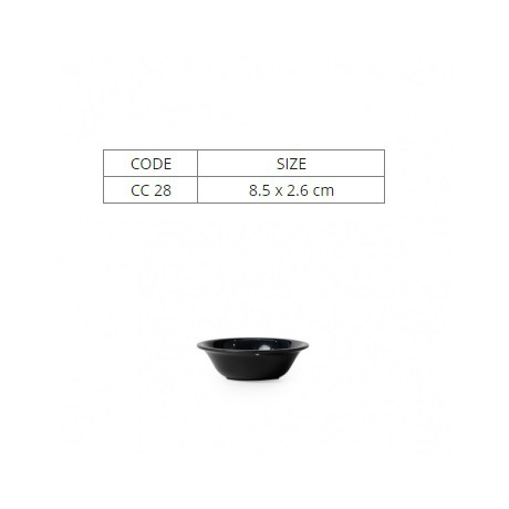 10 Chén Chấm Nhựa Melamine Nhiều Size Màu Đen