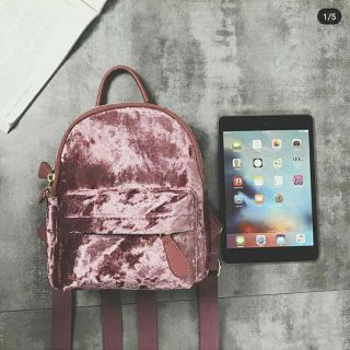 Balo mini nhung nhỏ nhắn cặp sách