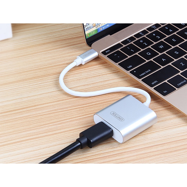 Cáp chuyển đổi USB Type-C sang VGA Unitek Y-6308 - Kết nối máy tính, macbook sang máy chiếu, màn hình tivi