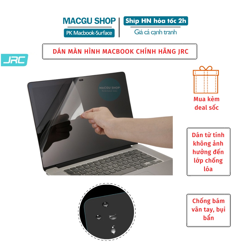 Dán Màn Hình Macbook Air, macbook pro Chính Hãng JRC, Bảo vệ màn hình-chống bám vân tay