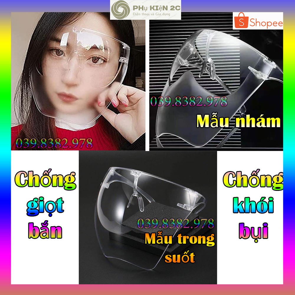 Kính bảo hộ chống giọt bắn phòng dịch bụi bẩn Face Shield loại 1 cao cấp nam nữ đi đường kiếng bảo vệ mắt lao động