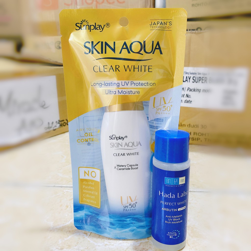 Sữa chống nắng hằng ngày dưỡng trắng Sunplay Skin Aqua Clear White SPF 50+ PA++++25g Và 55g