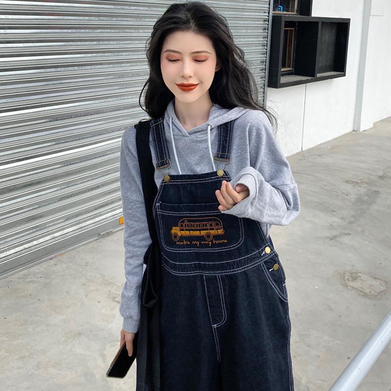Quần Yếm denim Ống Rộng Thời Trang Mùa Hè Hàn Quốc 2020