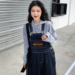 Quần Yếm denim Ống Rộng Thời Trang Mùa Hè Hàn Quốc 2020