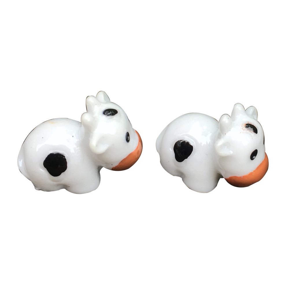 Set 2 bò sữa dễ thương dùng trang trí tiểu cảnh Diy