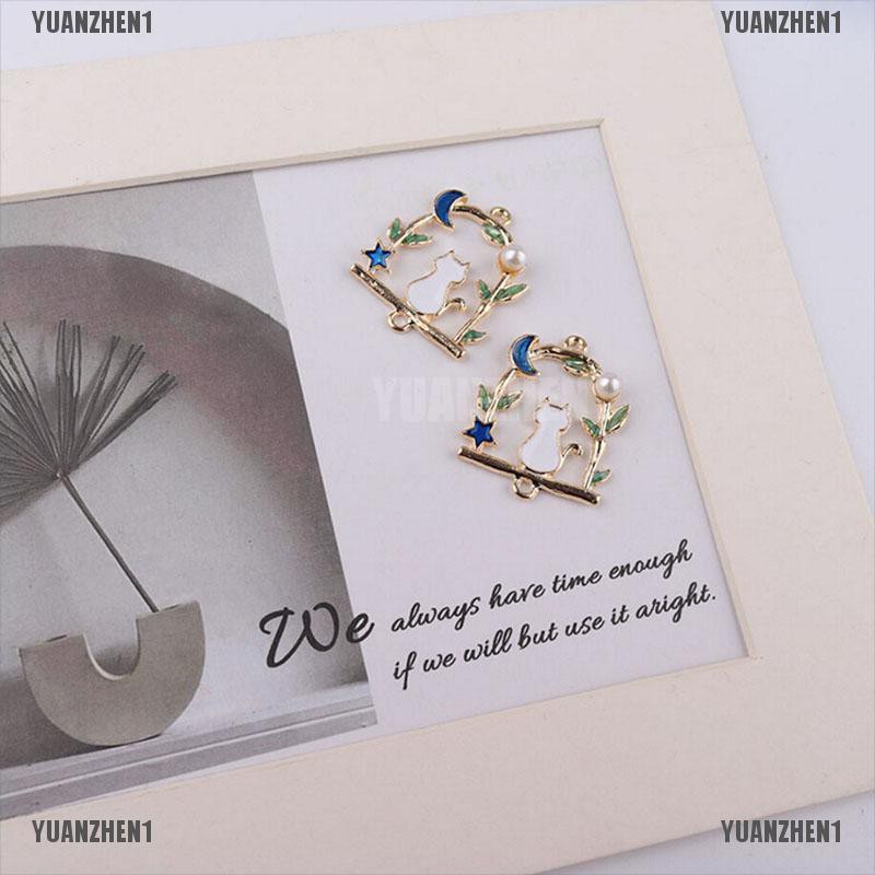 [YUANZHEN1] Set 10 Mặt Dây Chuyền Kim Loại Tráng Men Hình Trăng Sao