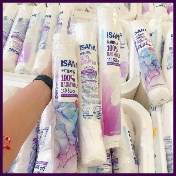 [Nhập Khẩu 100%] Bông tẩy trang Isana/Ebelin 140 miếng Đức