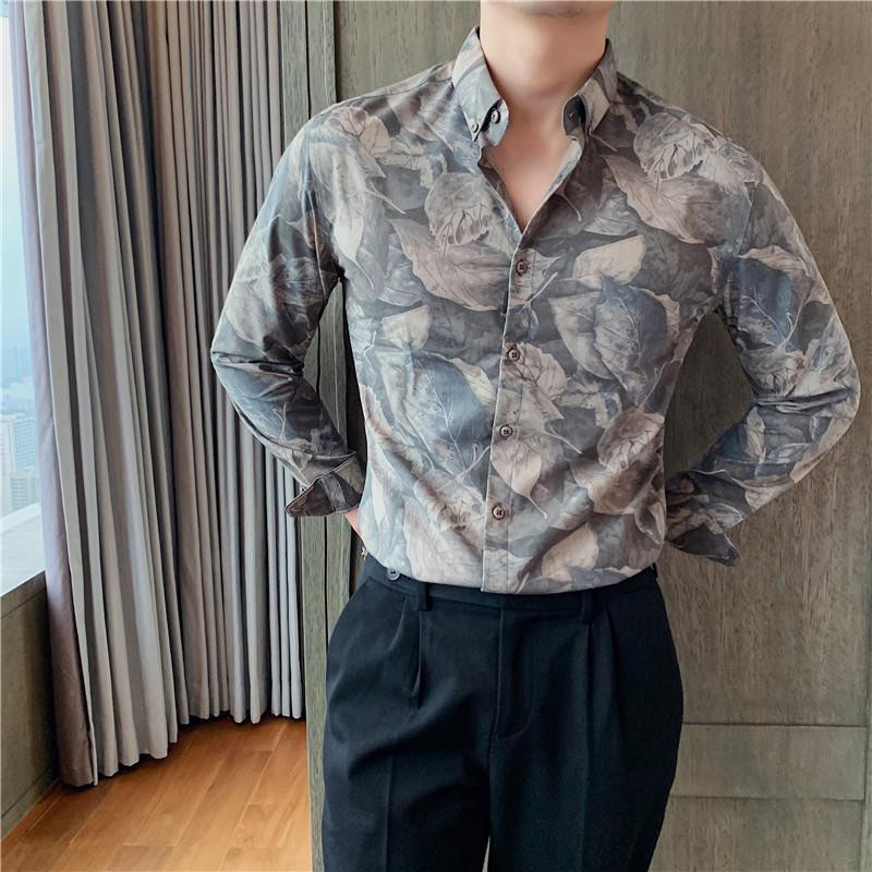 【Non-iron shirt】Men Formal Button Smart Casual Long Sleeve Slim Fit Suit Shirt Spring men's casual shirt men's long sleeve Korean slim design shirt men's trend handsome business men's non iron