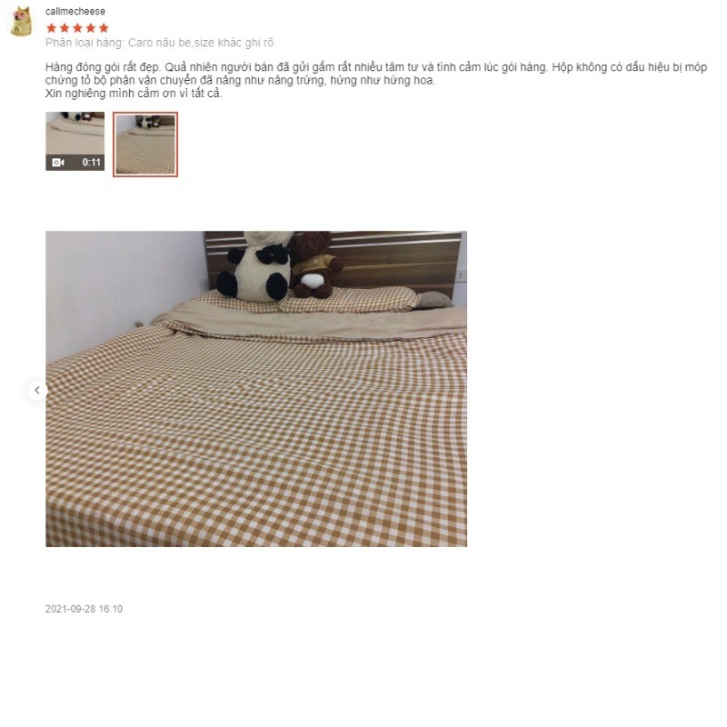 Chăn ga gối cotton poly - Mẫu caro nâu be & các mẫu hot cập nhật liên tục