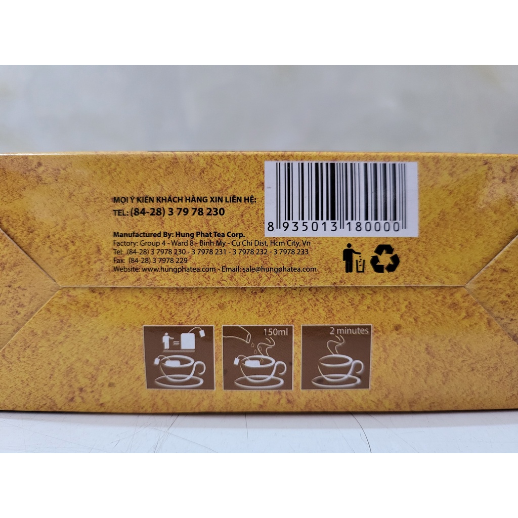 [Hộp 60g (30 túi lọc)] TRÀ NGHỆ NGUYÊN CHẤT [VN] HÙNG PHÁT Pure Tumeric Tea
