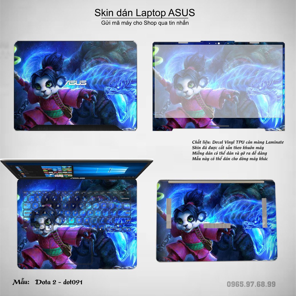 Skin dán Laptop Asus in hình Dota 2 nhiều mẫu 15